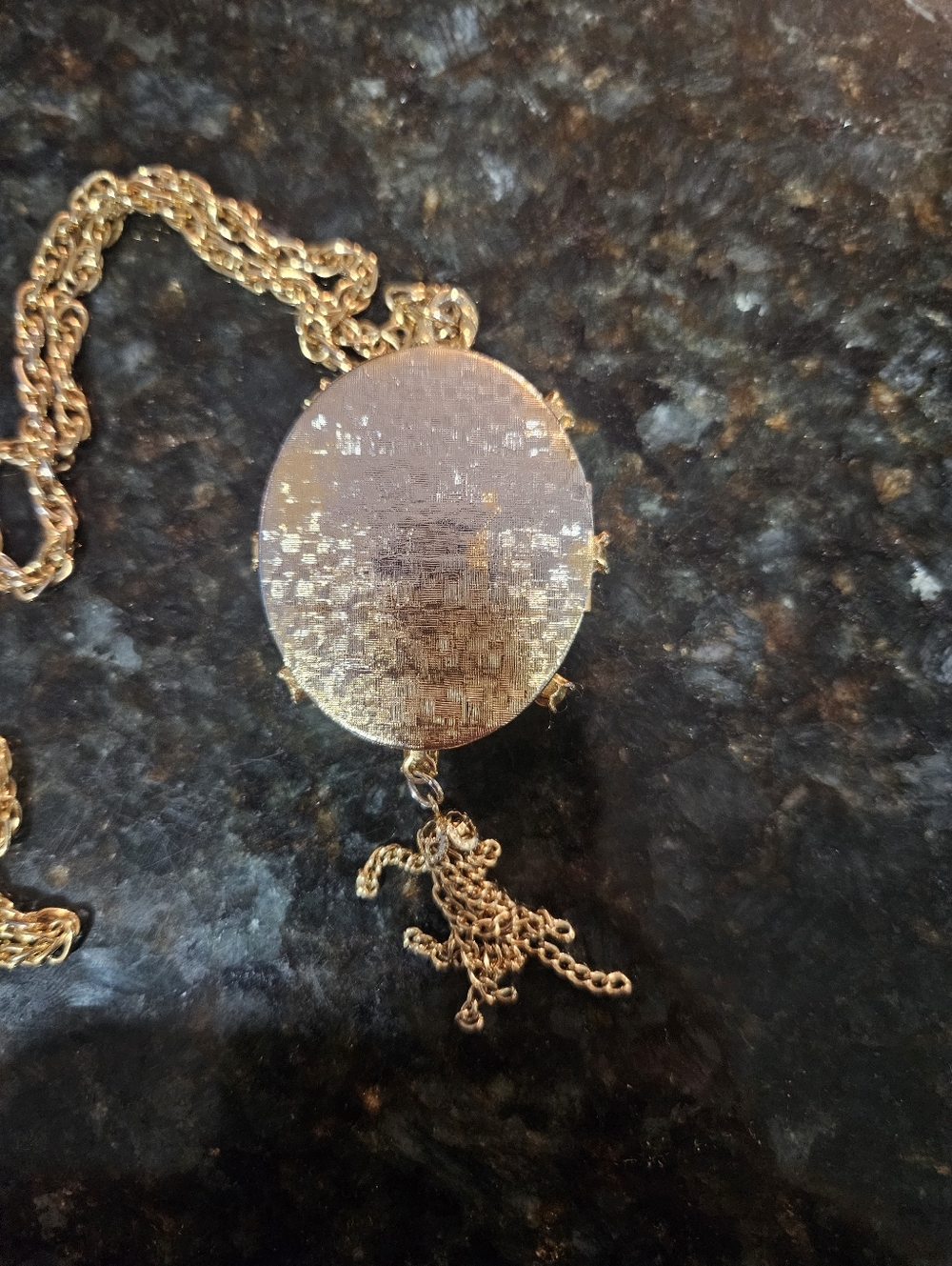 Vintage Monet Victorian Style Gold Chain Locket - Picture 3 of 5